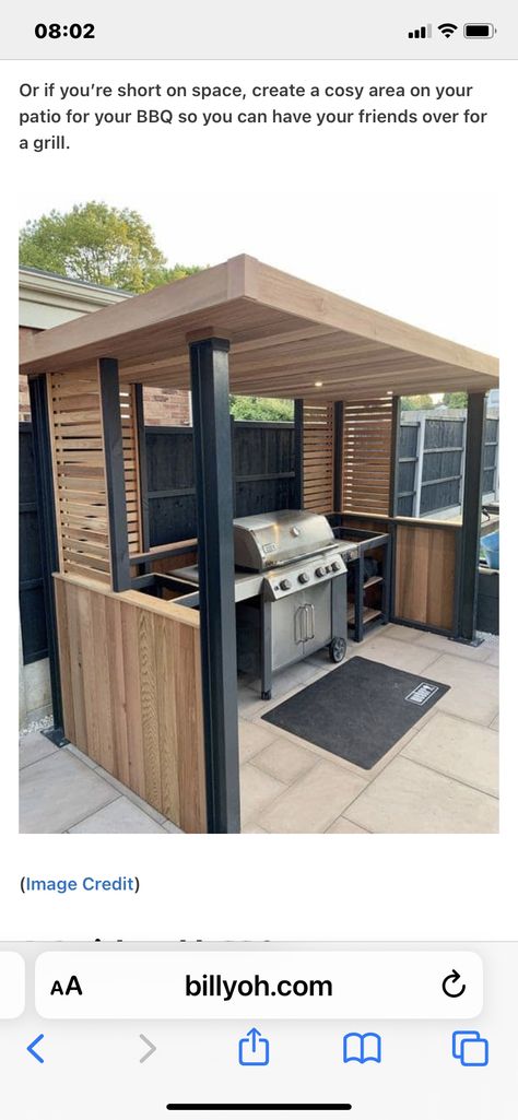 Bbq Shelter Ideas, Barbeque Design, Garden Office Shed, Bbq Shed, Outdoor Grill Area, Outdoor Bbq Area, Outdoor Cooking Area, Rooftop Design, Outdoor Kitchen Plans