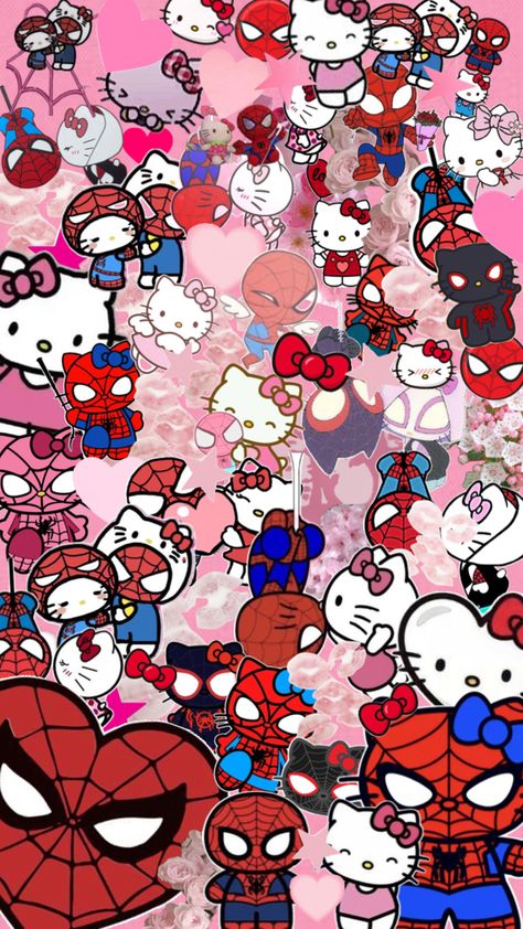 Hello Kitty And Spiderman, Spiderman Wallpapers, Pink Hello Kitty Wallpaper Iphone, Cute Screen Savers, Pretty Wallpaper Ipad, Hello Kitty Wallpaper Hd, Pink Wallpaper Hello Kitty, Jelly Wallpaper, Whatsapp Wallpaper Cute