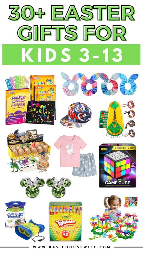 30 Unique Easter Gift Ideas for Kids in 2023 - The Basic Housewife Easter Gift Ideas For Kids, Amazon Flowers, Unique Easter Baskets, Animal Print Socks, Unique Easter Gifts, Best White Elephant Gifts, Easter Gift Ideas, Easter 2024, Minnie Mouse Earrings