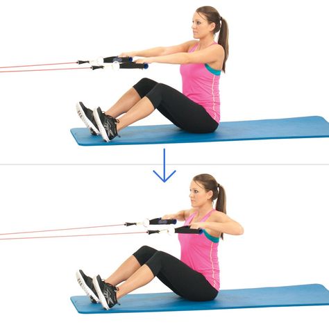 Seated High Row with Resistance Fitness Bands will stabilize your lower body so that you can isolate and work the rear shoulder better for great results. Hamstring Exercises, Hip Flexor Exercises, Oblique Crunches, Hip Problems, Crunches Workout, Hamstring Curls, Leg Workouts, Resistance Band Workout, Resistance Workout