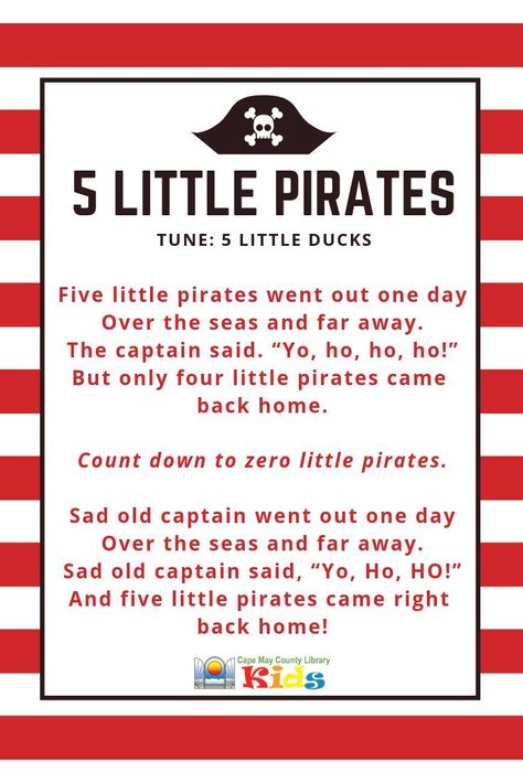 Pirate Theme Preschool, Pirate Crafts Preschool, Pirate Activities Preschool, Pirates Preschool, Preschool Pirates, Pirate Preschool, Pirate Songs, Pirates And Princesses, Pirate Unit