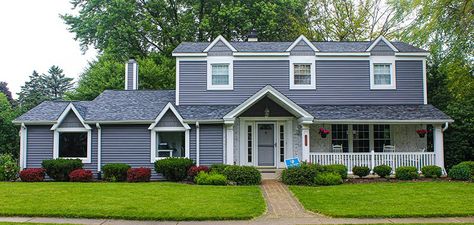 Pacific Wave Roof Shingles, Mastic Siding, Owens Corning Shingles, Blue Siding, Architectural Shingles Roof, Architectural Shingles, Exterior Remodel, Liberty Bell, House Paint