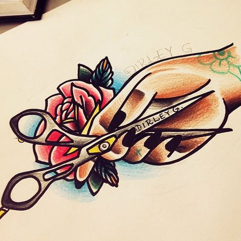 scissor 2 American Traditional Scissors, Sissor Tattoo, Tattoo Scissors, Name Paintings, Scissors Hand, Arm Tattoos, The Client, American Traditional, Old School Tattoo