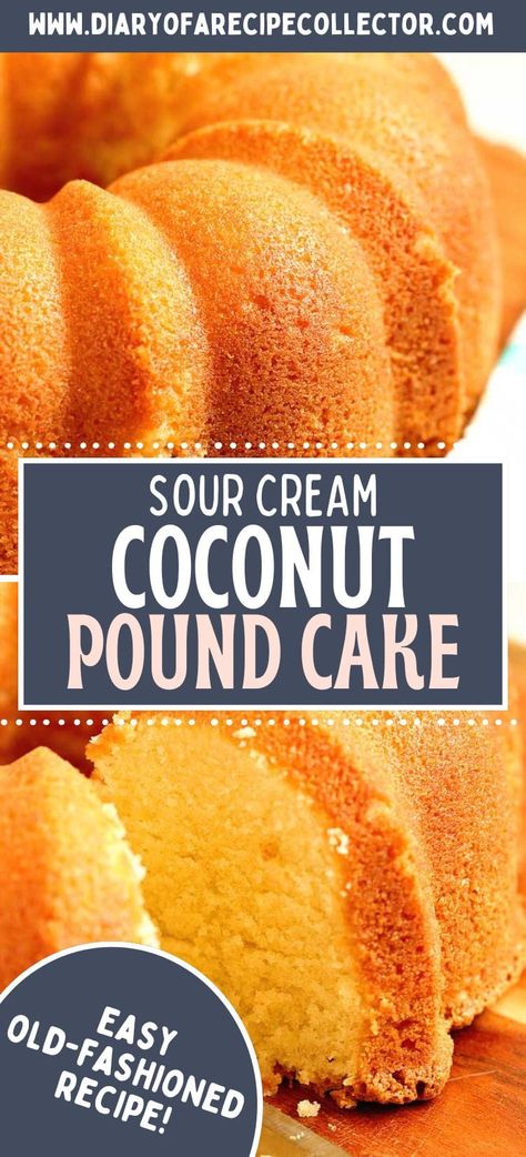 This Sour Cream Coconut Pound Cake is an old-fashioned pound cake recipe that is absolutely delicious! Sour Cream Coconut Cake, Coconut Bundt Cake, Coconut Pound Cake, Soft Pretzels Recipe, Breakfast Bundt Cake, Coconut Pound Cakes, Soft Pretzel Recipe, Easy Brunch Recipes, Soft Pretzel