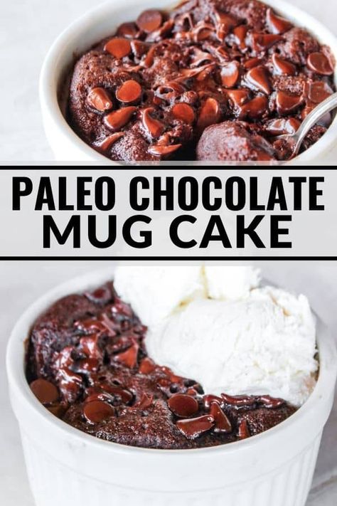 Paleo Mug Cake, Chocolate Mug Cake, Paleo Baking, Clean Eating Desserts, Paleo Sweets, Chocolate Mug Cakes, Mug Recipes, Chocolate Mugs, Paleo Chocolate