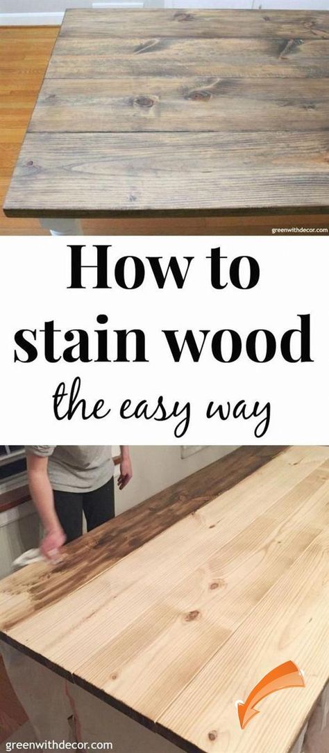 How to stain wood - such an easy tutorial for staining wood for a tabletop or any woodworking DIY project. Definitely saving this one for future projects! #WoodworkDIY #PopularWoodworkingWorkbenches ...of different styles in power drills. You can get corded drills or cordless drills. You can find ones with variable speeds and different options that m...e tools will last you a lifetime because you bought quality to begin with."If you have a tight budget consider purchasing tools at an estate sale Stained Wood Table Ideas, Best Way To Apply Stain To Wood, How To Apply Stain To Wood, Staining A Table, Stained Farmhouse Table, Table Stain Ideas, How To Stain Wood, Woodworking Gifts, Woodworking Hacks