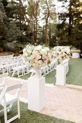 Ivory Decor, Wedding Pillars, Wedding Locations California, Blush Wedding Decor, Tented Reception, Inside Weddings, Aisle Flowers, Tent Reception, Wedding Ceremony Flowers