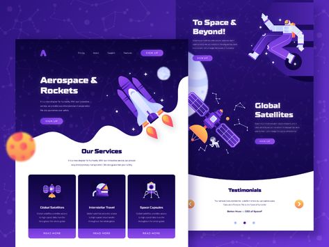 Space Startup Web Design by Samuel Oktavianus on Dribbble Space Header, Space Website Design, Web Design Background, Header Illustration, Web Design Inspiration Creative, Startup Design, Landing Page Ui, Professional Web Design, Website Design Layout