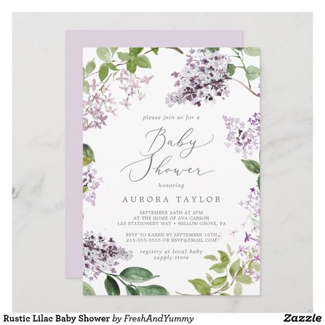 Lilac Baby Shower, Casual Wedding Invitations, Lingerie Shower Invitations, One Year Old Birthday, Rustic Baby Shower Invitations, Boho Baby Shower Invitations, Purple Wedding Invitations, Floral Baby Shower Invitations, Classic Wedding Invitations