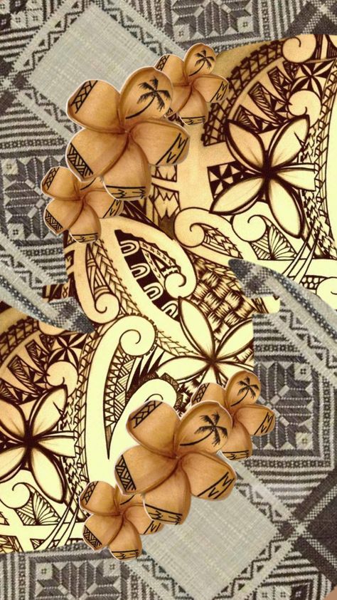 Plumeria Tattoo, Polynesian Art, Hawaiian Floral Print, Hawaiian Tattoo, Polynesian Designs, Polynesian Culture, Maori Tattoo, Island Design, Island Style