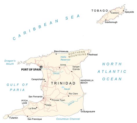 Trinidad and Tobago Map Map Of Trinidad And Tobago, Map Of Trinidad, Trinidad And Tobago Map, Trinidad Map, South America Map, North America Map, Trinidad Tobago, Satellite Maps, Port Of Spain