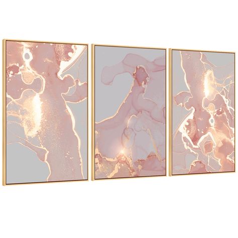 PRICES MAY VARY. 【Wall Decor Living Room Canvas Wall Art Size】Abstract framed wall decor aesthetic is 12x16inx3pcs, is the modern wall decor for living room, bedroom, bathroom, kitchen, office, dining room,hallway,etc 【Pink Gold Framed Wall Decor High Quality】Pink gold blush canvas painting art made of waterproof canvas, easy to clean, durable and vivid color,no fading. with gold framed, elegant and unique. 【Bedroom Bathroom Abstract Wall Decor Gift】The pink gold foil poster canvas artwork will Rose Gold Wall Decor, Management Office, Rose Gold Painting, Canvas Wall Art Living Room, Gold Frame Wall, Gold Wall Decor, Aesthetic Luxury, Wall Decor Abstract, Artwork For Living Room