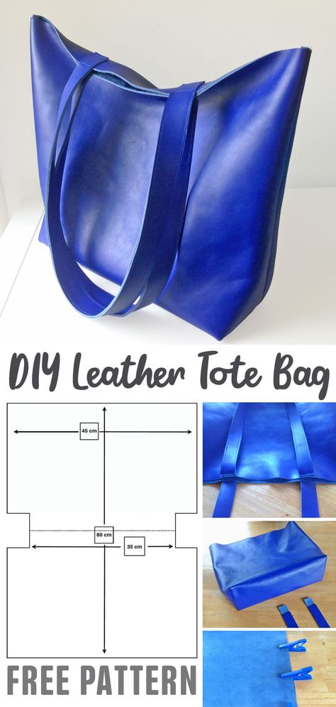 Make This Beginner DIY Leather Tote Bag. DIY Tote Bag Leather Tutorial and Pattern. Leather Tote Bag Pattern Free, Tote Bag Diy Tutorial, Leather Tote Pattern, Leather Tote Bag Pattern, Diy Leather Tote Bag, How To Make Bags, Tote Bag Pattern Leather, Diy Leather Tote, Diy Tote Bag Tutorial