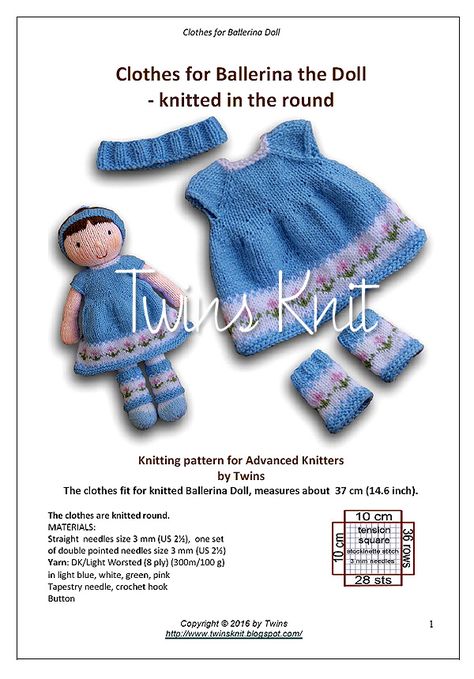 Knitting pattern for Advanced Knitters (in English)   ($ 2.5 USD)      The pattern includes instruction how to knit dress, legwarmers and h... Sleeping Bunny, Knitted Doll Patterns, Raggedy Doll, Knitted Toys Free Patterns, Knitting Dolls Clothes, Animal Knitting Patterns, Crochet Doll Dress, Ballerina Doll, Bunny Outfit