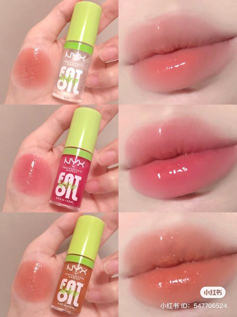 Balzam Na Pery, Fat Oil, Tinted Lip Gloss, Makeup Accesories, Lip Makeup Tutorial, Gloss À Lèvres, Idee Cosplay, Fancy Makeup, Lip Glosses