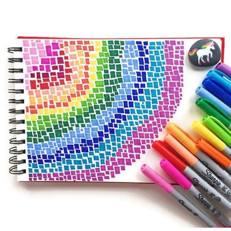 Zantangle Art, Drawing Rocks, Sharpie Drawings, Sharpie Doodles, Graph Paper Art, Sharpie Art, Zentangle Drawings, Easy Doodle Art, 수채화 그림