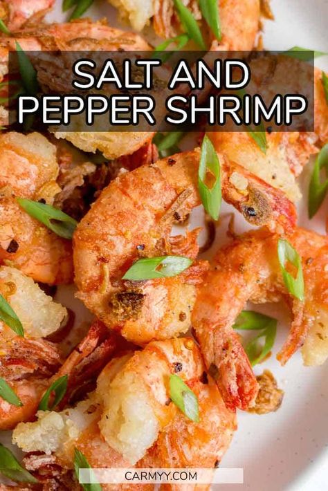 This Salt and Pepper Shrimp (椒盐虾) is fried to perfection and coated in a simple salt and pepper seasoning. It only takes a few handful of pantry staples to make and you can have this tasty shrimp recipe ready in no time. Salt And Pepper Shrimp Recipe, Peppered Shrimp, Salt Pepper Shrimp, Black Pepper Shrimp, Basic Quiche, Yummy Shrimp Recipes, Pepper Shrimp Recipe, Shrimp Bbq Recipes, Seafood Delight