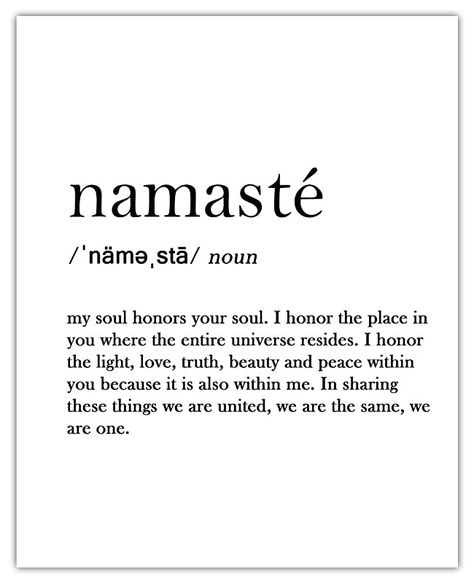 Amazon.com: Namaste Definition Typography Wall Art Print: Unique Room Decor - (8x10) Unframed Picture - Great Gift Idea Under $15: Handmade $11.95 Namaste Definition, Unique Room Decor, Namaste Art, Quotes Inspirational Motivational, Affirmation Wall Art, Motivational Affirmations, Affirmation Wall, Graphic Wall Art, Typography Art Print