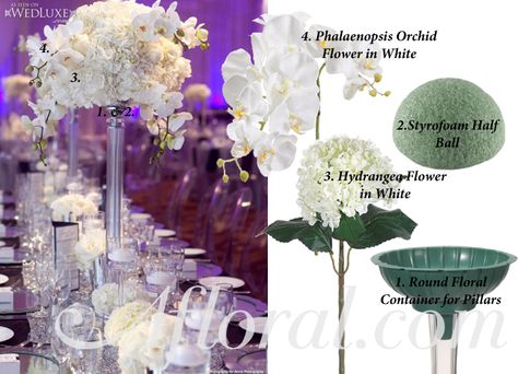 Diy Wedding Flower Centerpieces, Wedding Flower Centerpieces, Flower Centerpieces Diy, Orchid Centerpieces, Decoration Evenementielle, Boda Diy, Tropical Wedding Flowers, Wedding Floral Centerpieces, Tall Centerpieces