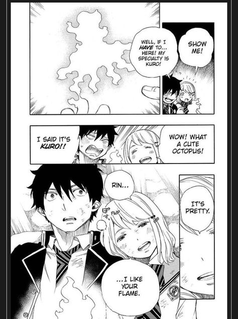 Blue (Ao No) Exorcist Manga- My babies falling in love <3 Rin And Shiemi, Yuri On Ice Comic, Blue Exorcist Rin, Akagami No Shirayukihime, Exorcist Anime, Rin Okumura, Cute Octopus, Ao No Exorcist, Read Free Manga