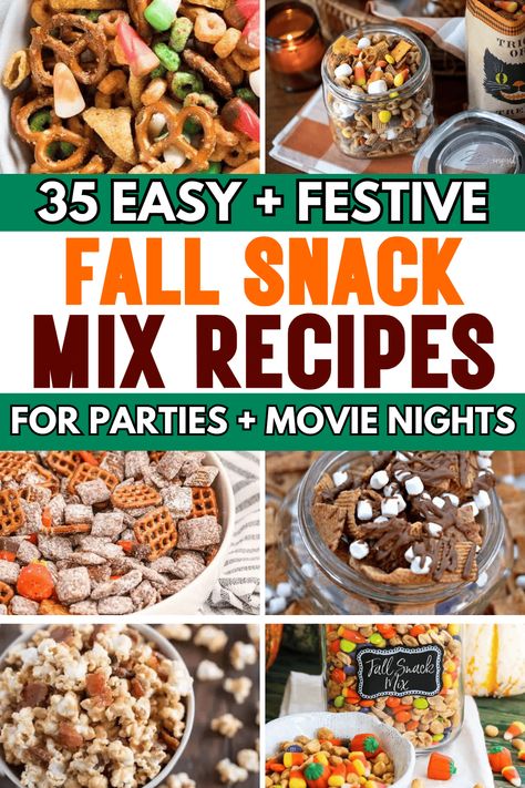 Snack Mixes With Popcorn, Snack Mix For Tailgate, Bake Sale Snack Mixes, Savory Fall Chex Mix Recipes, Snack Mix For A Crowd Easy Recipes, Kids Party Mix Snack, Sweet And Salty Fall Snack Mix Recipes, Trail Mix Halloween, Fall Chex Mix Recipes Pumpkin Spice