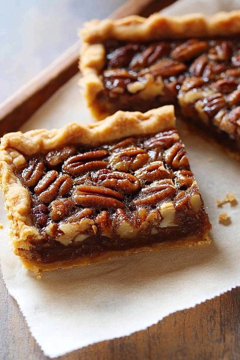 Lazy Pecan Pie Bars Pecan Desserts Recipes, Pecan Bars Recipe, Pecan Pie Bar, Classic Pecan Pie, Pecan Pie Cake, Pecan Pie Crust, Pecan Desserts, Frozen Pie Crust, Pie Bar Recipes