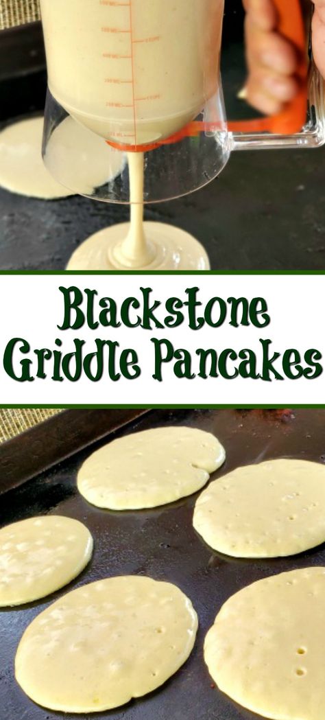 Love homemade breakfast on the weekends. Blackstone Griddle Pancakes are perfect for any weekend brunch or even breakfast for dinner! Pair them up with all the classic breakfast sides like sausage, eggs, bacon, and even cinnamon rolls! This pancake makes fluffy pancakes and is easy to meal prep a large batch! Pin to your Blackstone Griddle Pinterest board for later! Black Stone Griddle, Griddle Pancakes, Blackstone Griddle Recipes, Recipes Pancakes, Breakfast Sides, Griddle Recipes, Classic Breakfast, Blackstone Griddle, Homemade Breakfast