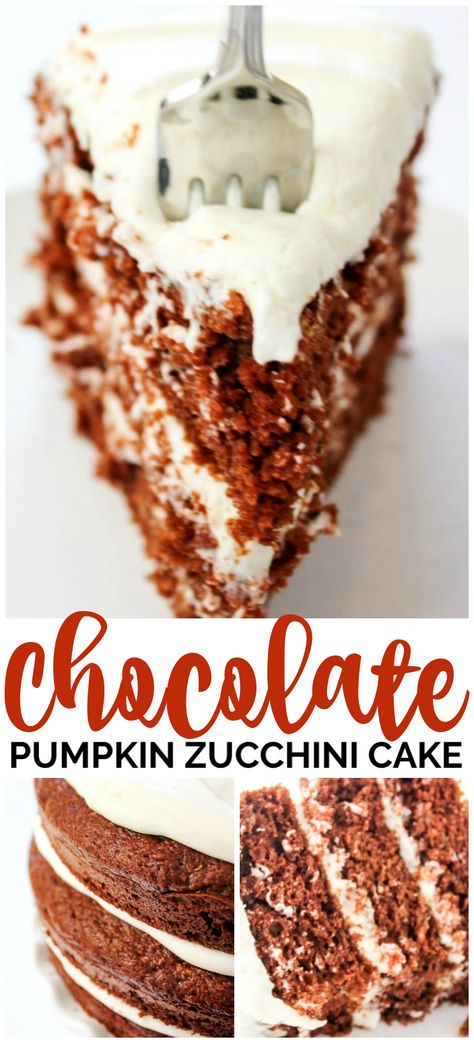 Chocolate Pumpkin Zucchini Cake Pumpkin Zucchini Cake, Zucchini Chocolate Cake, Fall Ingredients, Pumpkin Zucchini, Chocolate Pumpkin Cake, Homemade Strawberry Sauce, Best Chocolate Desserts, Cake Rolls, Homemade Snickers