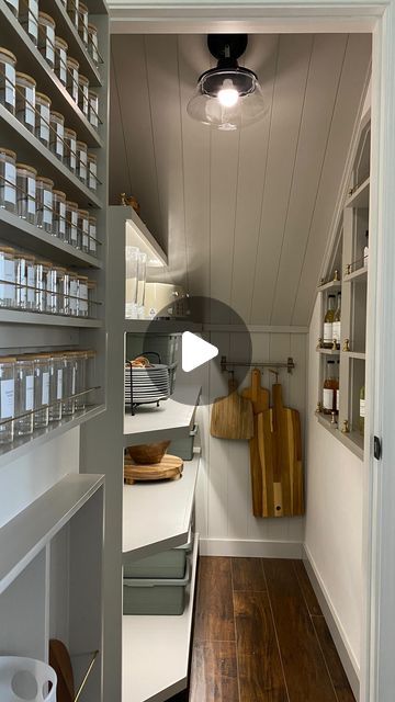 Corey Decker on Instagram: "Have an under the stairs closet? I have a few suggestions." Under Stair Closet Storage Ideas, Under The Stairs Coat Closet, Under Stairs Closet Pantry, Small Pantry Under Stairs, Under Stair Closet Ideas, Closet Under Stairs Ideas, Closet Under Stairs Organization, Under The Stairs Pantry Ideas, Under Stairs Room