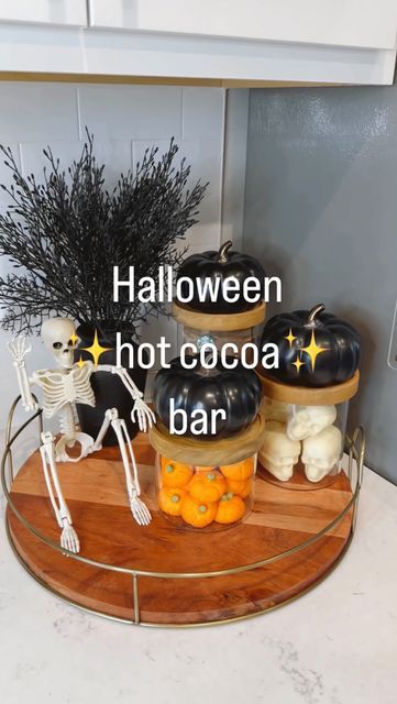 Halloween Cocoa Bar, Halloween Hot Cocoa Bar, Halloween Hot Cocoa, Coco Bar, Cozy Drinks, Halloween Kitchen, Hot Cocoa Bar, Hot Chocolate Bars, Cocoa Bar