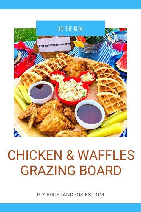 Disney Frontierland, Birthday Cake Sparklers, Waffle Sandwiches, Cake Sparklers, Teacher Breakfast, Chicken Waffles, Disney Dinner, Waffle Bar, Grazing Board