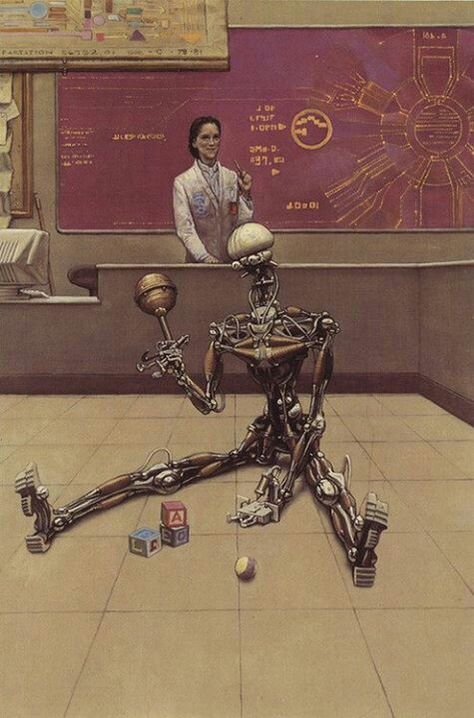 70s Sci Fi Art, Arte Peculiar, Scifi Fantasy Art, Science Fiction Illustration, I Robot, Arte Robot, Arte Cyberpunk, A Robot, Science Fiction Art