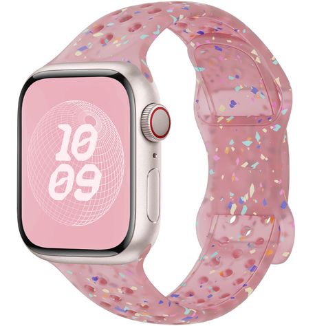 PRICES MAY VARY. ✅Compatible Models: Unbeinst apple watch bands for women is compatible with apple watch 40mm 44mm 41mm 45mm 38mm 42mm 49mm, apple watch Series 9, apple watch Ultra/Ultra 2,iwatch series SE, iwatch Series 8, iwatch Series 7, iwatch Series 6 iwatch Series 5, iwatch Series 4, iwatch Series 3, iwatch Series 2, iwatch Series 1. 🌍Eco-Friendly: Confetti-looking speckle design of this watch band. It's made from high-quality recyclable plastic, which contains at least 40% recycled plast Christmas Gifts For Women In 30s, Cute Apple Watch Bands, Birthday Things, Xmas List, Apple Watch Accessories, Girly Accessories, Watch Accessories, Birthday Wishlist, Buy Buy