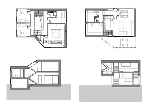 The Mezzanine House is a single family house, located within a dense single house residential area in Ljubljana. It was completed with collaboration between ... House With Mezzanine Floor Plans, Mezzanine Architecture, Mezzanine House Design, House With Mezzanine, Mezzanine Floor Design, Mezzanine Plan, Mezzanine House, Mezzanine Floor Plan, Mezzanine Bedroom