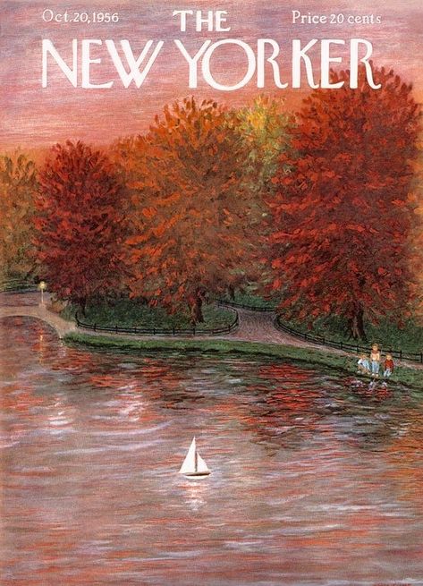 The New Yorker October 20 1956 Autumn Cover - Fall Fridays Volume 4 Model Sailboats, New Yorker Cover, The New Yorker Magazine, New Yorker Magazine, New Yorker Covers, Fashion Magazine Cover, Fall Prints, October 20, Vintage Diy