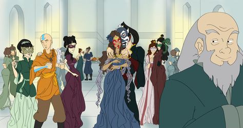 Casually notice all the other characters in the back have been put into shipping pairs. Zutara, Ty Lee, Toph, Suki, Jet, Smellerbee, Hiru& Who is that?, and sucks for Mai. Zutara Pregnant, Zutara Fanfiction, Zuko And Katara, Avatar Zuko, Ty Lee, I'm Sick, Avatar Funny, Avatar Series, The Last Avatar