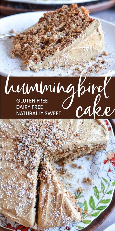 Paleo Hummingbird Cake, Hashimotos Dessert Recipes, Healthy Hummingbird Cake, Whole Food Cake Recipes, Keto Hummingbird Cake, Aip Birthday Cake Recipes, Whole 30 Cake, Gluten Free Coconut Desserts, Paleo Birthday Desserts