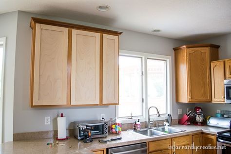 Changing Out Cabinet Doors, Changing Cabinet Door Fronts, Reverse Cabinet Doors, Recessed Panel Kitchen Cabinets, Cabinet Doors Different Color Than Frame, Cathedral Cabinet Doors Makeover, Reversing Cabinet Doors, Changing Kitchen Cabinet Doors, Ikea Cabinet Doors On Old Cabinets