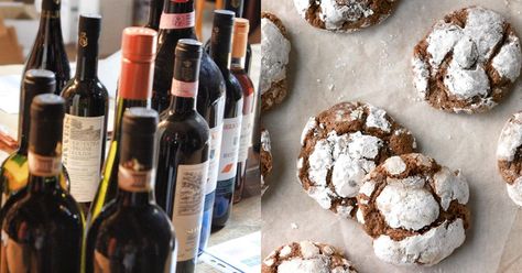 18 Cookie and Wine Pairings to Try This Holiday Season | Taste of Home Red Wine Pairing, Raspberry Thumbprint Cookies, Sweet Red Wines, Chocolate Crinkle Cookies, Wine Pairings, Chocolate Crinkles, Ww Desserts, Filled Cookies, Raspberry Filling