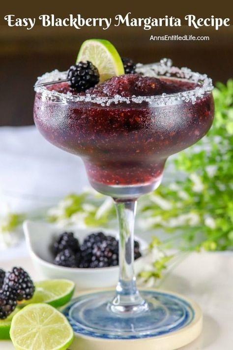 sideview of a blackberry margarita Blackberry Margarita Recipe, Peach Margarita Recipes, Frozen Margarita Recipe, Blackberry Margarita, Easy Margarita Recipe, Classic Margarita Recipe, Flavored Margaritas, Frozen Margarita, Blackberry Recipes