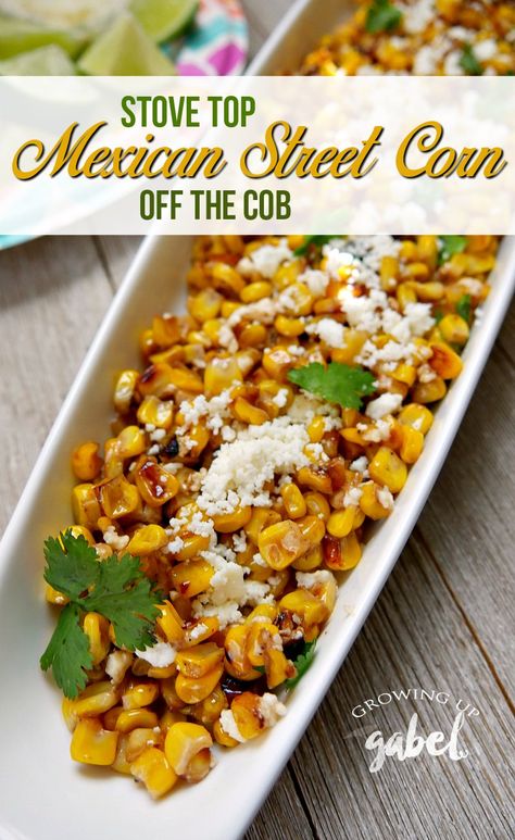 Make easy grilled Mexican street corn OFF THE COB! Char frozen or canned corn with mayo on the stove top and serve with cilantro, cheese and lime for an easy side dish for summer or any time of year! Don't forget to grab limited edition Dixie plates @DollarGeneral through July 2018! Stronger than the leading store brand and with Soak Through Shield, these plates can handle all your summer cooking! #ad #DixieSummerDG #sidedishrecipes #cornrecipes #MexicanStreetCorn #SummerRecipes Authentic Elote Recipe, Street Corn Off The Cob, Corn With Mayo, Mexican Corn Side Dish, Canned Corn Recipes, Grilled Mexican Street Corn, Corn Off The Cob, Elote Recipe, Grilled Sweet Corn