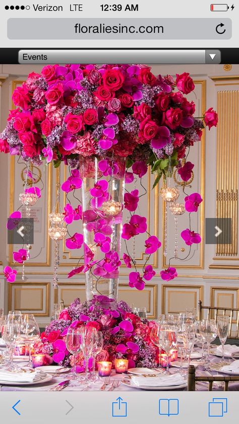 Whimsical Garden Reception, Fuschia Wedding Reception, Magenta And Lilac Wedding, Viva Magenta Wedding, Magenta Wedding Decorations, Magenta Flowers Wedding, Viva Magenta Wedding Decor, Fuschia Wedding, Magenta Wedding