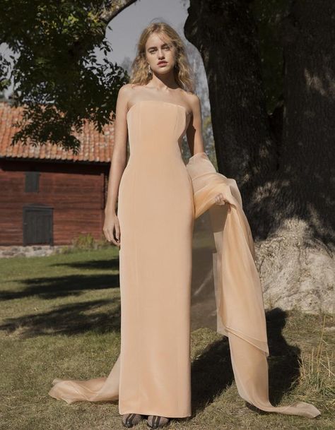 Dress With Organza, Estilo Gossip Girl, Posh Dresses, Elegant Outfit Classy, Fantasy Dress, Outfits Verano, Glam Dresses, Tube Dress, Fancy Outfits