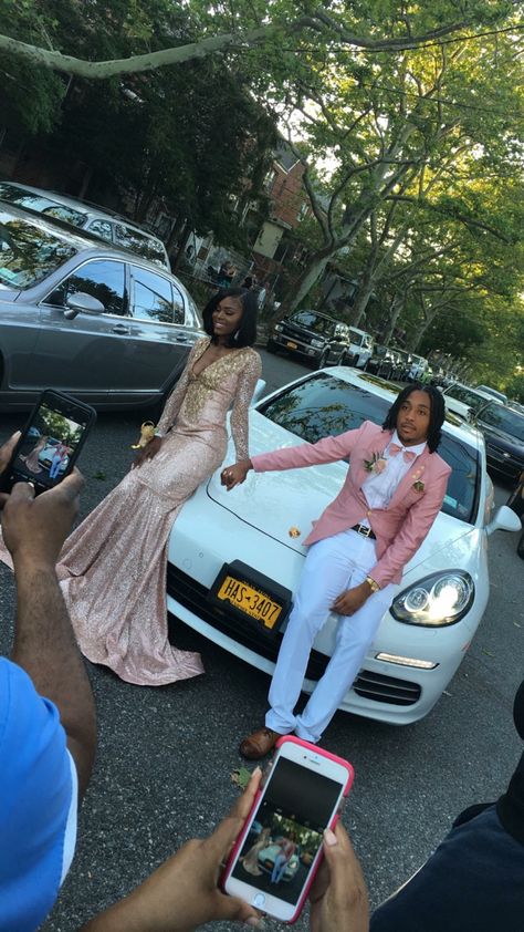 Like what you see follow me for more :@ Yayagivenchy ✨ White Prom Couple, Light Pink Prom Couple, Pink Prom Couple, Bling Prom Dress, Prom Dress Sheer, Bling Prom Dresses, Light Pink Prom, Sheer Prom Dress, Prom Slay