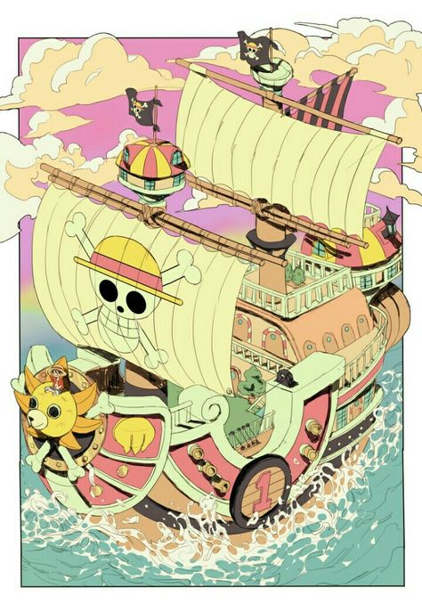 One Piece Tumblr, Thousand Sunny, Genos Wallpaper, Arte Nerd, Collage Mural, One Piece Crew, One Piece Wallpaper Iphone, One Piece Ship, One Piece Drawing