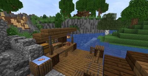 Minecraft Fish Market, Fish Market, Fishing Decor, Minecraft Ideas, Minecraft Houses, Minecraft, Video Games, Fishing, Patio