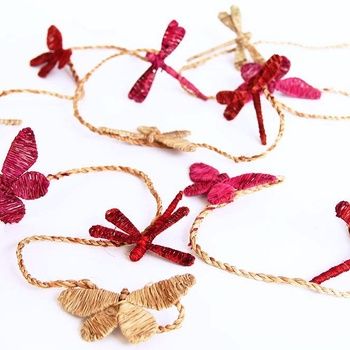 Garland - Dragonflies & Butterflies - Red & Pink by Dharma Door at Blue Caravan...Lovely for decorating a little girls room. #thedharmadoor Diy Dragonfly, Jute Garland, Jute Baskets, Butterfly Garland, Adairs Kids, Eco Kids, Industry Analysis, Jute Basket, Design Market