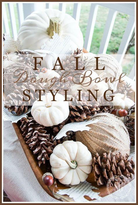 FALL DOUGH BOWL STYLING- A step-by-step diy for styling a fall arrangement in a dough bowl. Bowl Styling, Fall Dough Bowl, Dough Bowl Centerpiece, Chinoiserie Pumpkins, Fall Table Centerpieces, Wooden Dough Bowl, Home Floral Arrangements, Fall Arrangements, Pumpkin Centerpieces