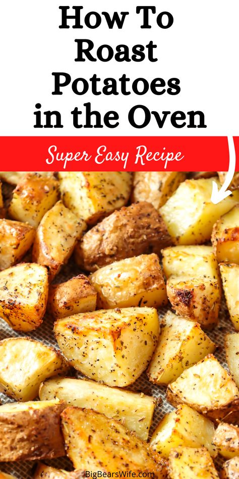 Potatoes In Oven, Oven Roasted Potatoes, Seasoned Potatoes, Breakfast Meals, Spend With Pennies, Roast Potatoes, Dinner Meals, Potato Dishes, Side Recipes