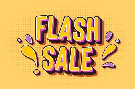 Premium Vector | Flash sale banner promo comic style Flash Sale Poster, Flash Sale Design, Flash Sale Banner, Retro Text, Sale Banner, Comic Style, Comic Styles, Flash Sale, Text Effects